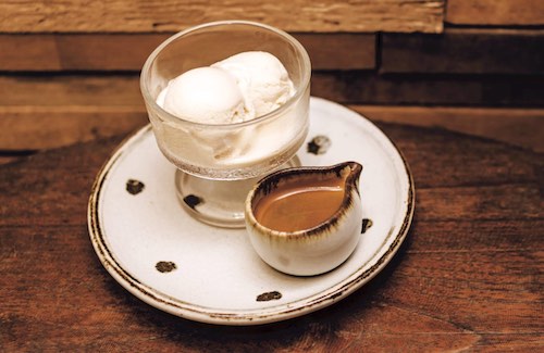 Affogato, a scoop of ice cream combined with an espresso. Genius!