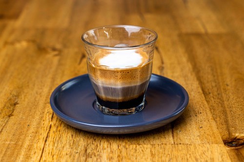 Long Macchiato, the clear cup classy coffee.