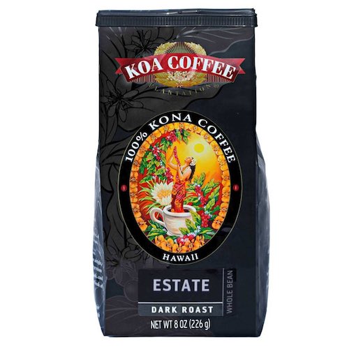 Estate Dark Roast Whole Bean 100% Kona Coffee. Image source: Koacoffee.com.