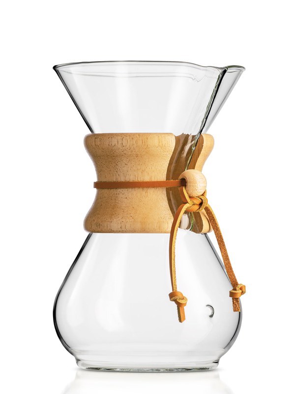 Chemex Classic Series 6-Cup Pour-Over Coffeemaker. Image source: Chemex