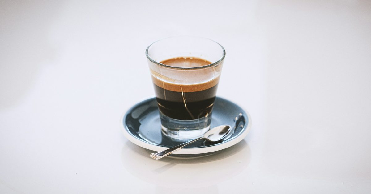 An espresso macchiato — espresso marked with foam