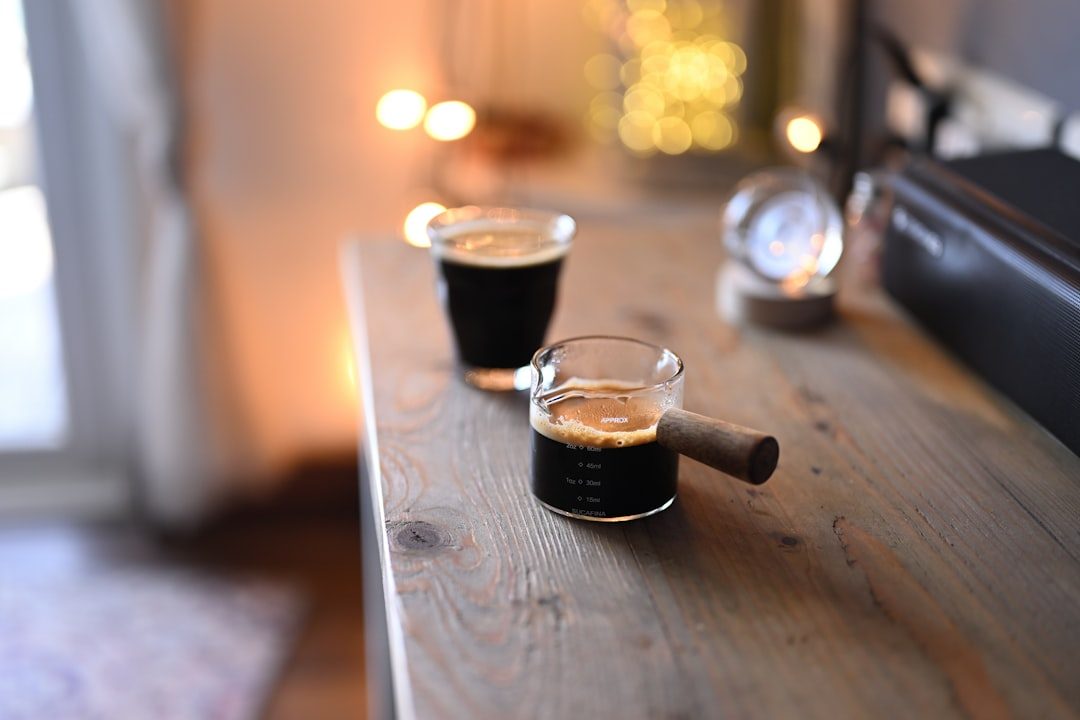 Two shots of espresso in glasses