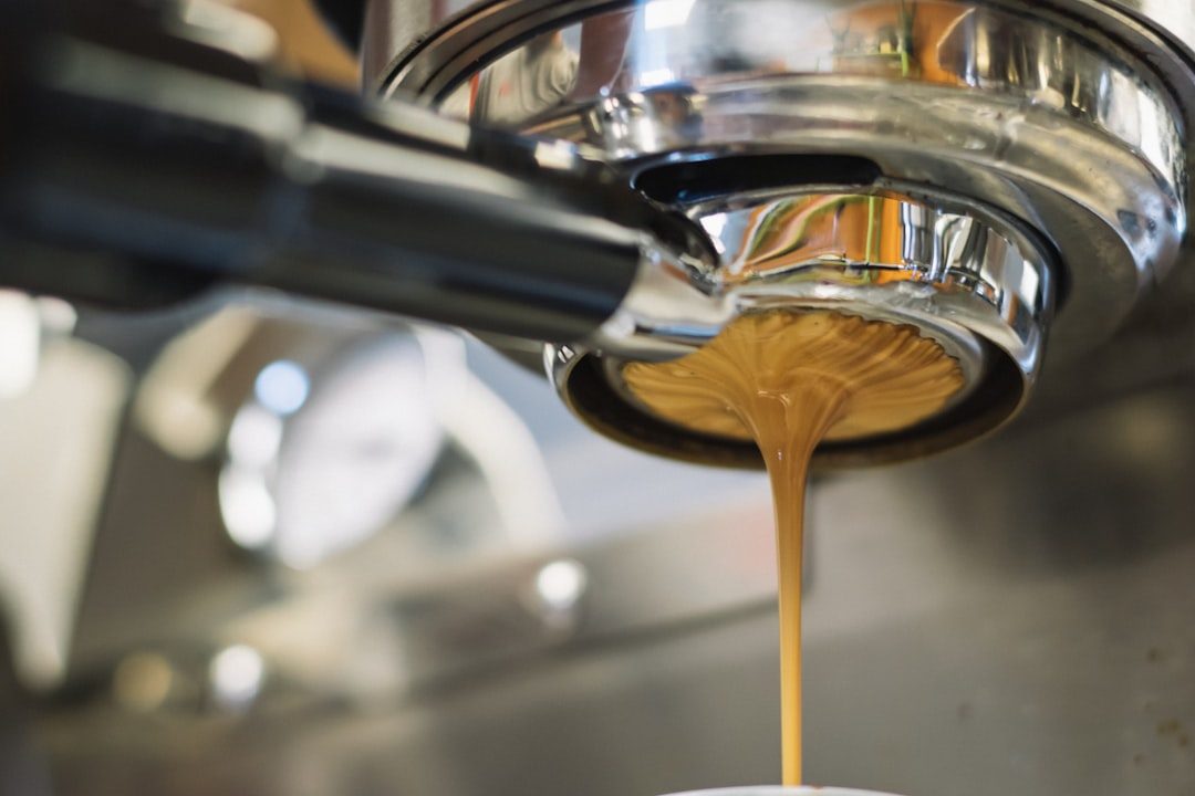 Espresso pouring from a well-maintained machine