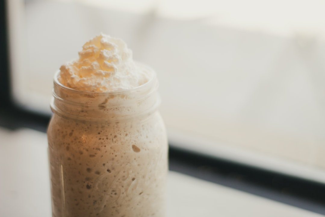 Close-up of a blended iced coffee drink