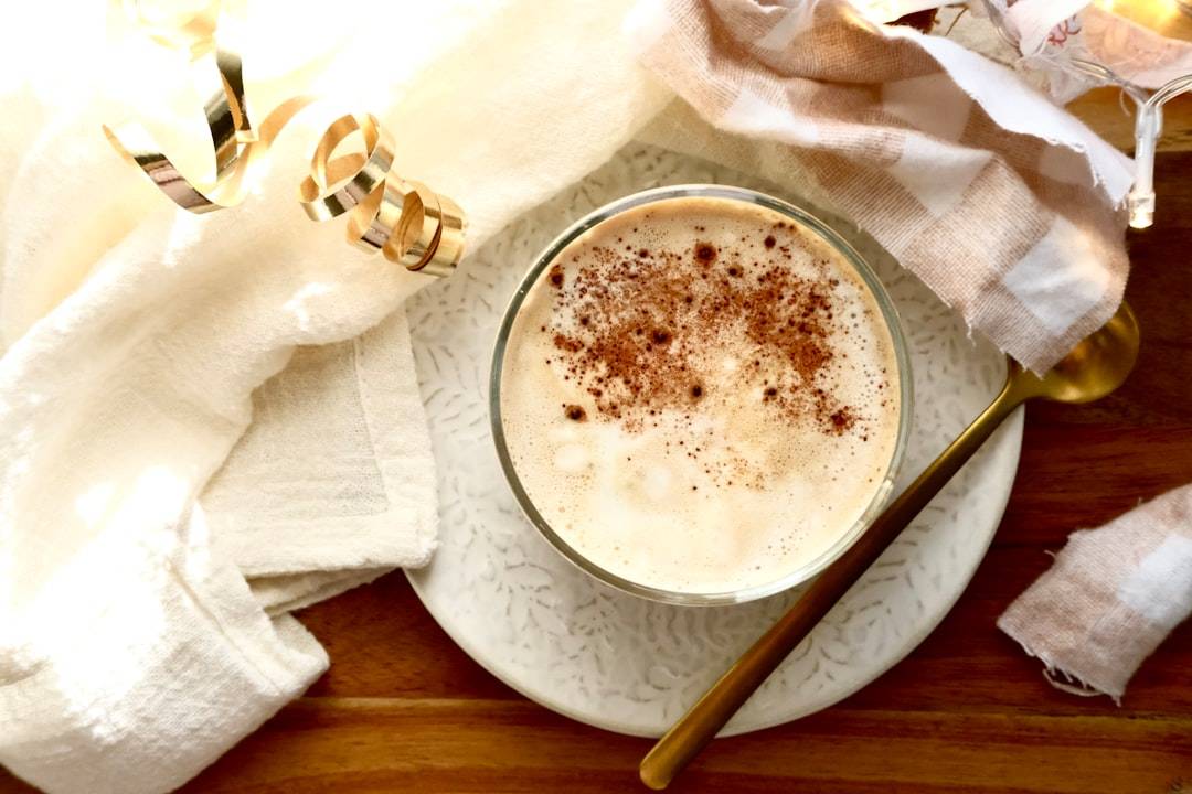 Creamy pumpkin spice latte topped with cinnamon